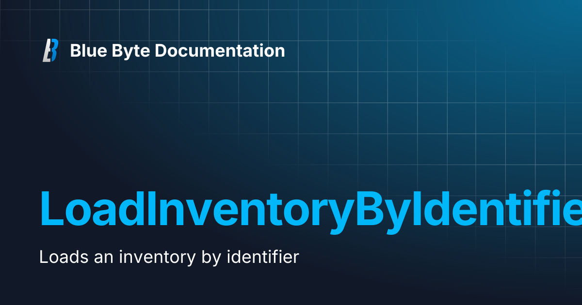 LoadInventoryByIdentifier | Blue Byte Documentation
